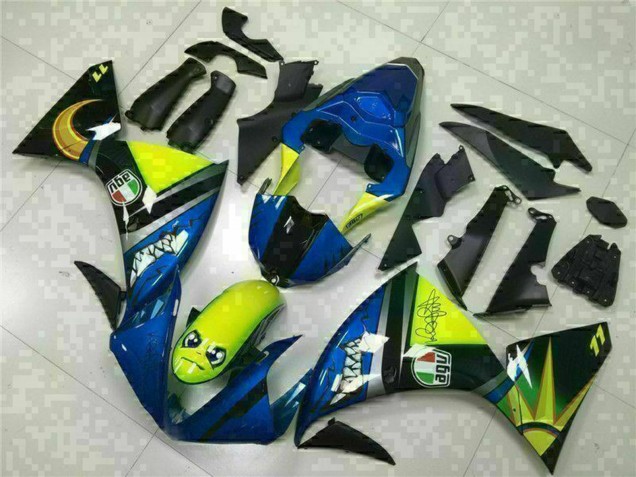 Carenados Moto Yamaha YZF R1 2009-2011 - Azul Amarillo Tiburón Fábrica