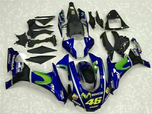 Carenados Moto Yamaha YZF R1 2015-2019 - Azul Plata Negro Verde MoviStar Fábrica