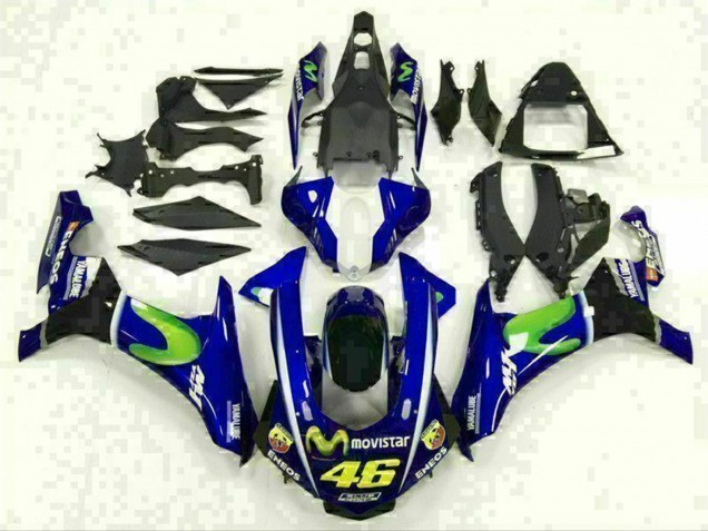 Carenados Moto Yamaha YZF R1 2015-2019 - Azul Plata Negro Verde MoviStar Fábrica