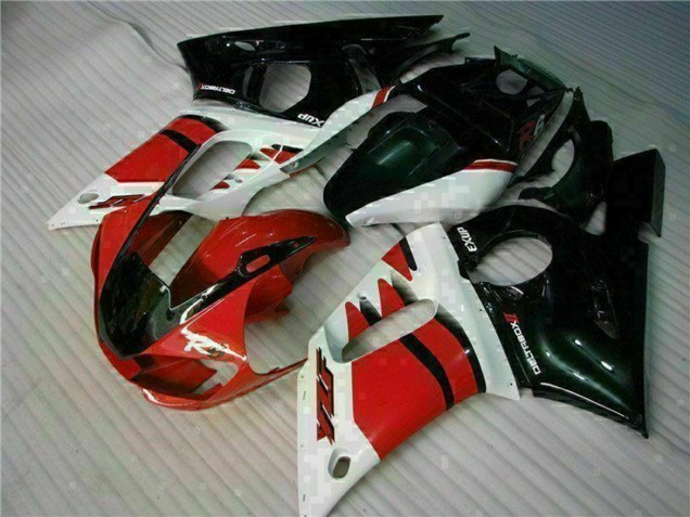 Carenado Moto Yamaha YZF R6 1998-2002 - Blanco Rojo Negro Brillante Fábrica