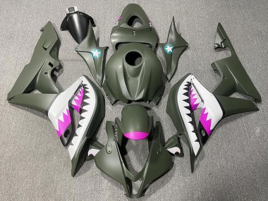 Carenados Moto Honda CBR600RR 2007-2008 - Verde Militar Blanco Rosa Tiburón Fábrica
