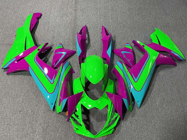 Carenados Moto Suzuki GSXR 600 / GSXR 750 2011-2024 - Verde Magenta Azul Claro Fábrica