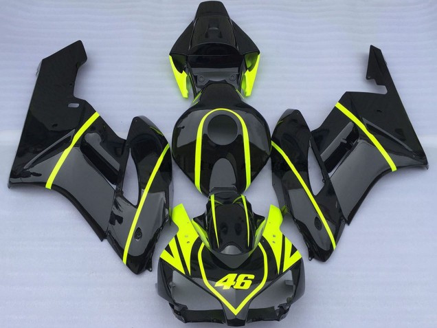 Carenados Moto Honda CBR1000RR 2004-2005 - Negro Brillante Alta Visibilidad Amarillo 46 Fábrica