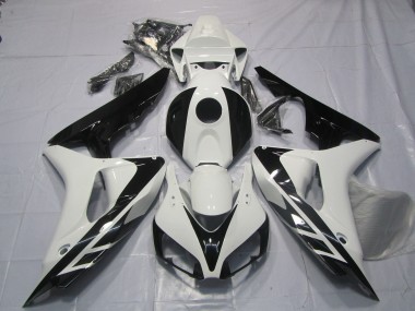 Carenados Moto Honda CBR1000RR 2006-2007 - Blanco Negro Brillante OEM Estilo No Calcomanías Fábrica