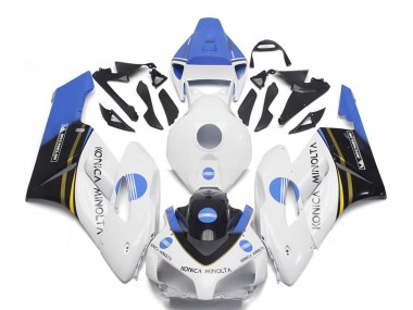 Carenados Moto Honda CBR1000RR 2004-2005 - Blanco Azul Claro Negro Brillante Konica Minolta Fábrica