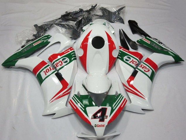 Carenados Moto Honda CBR1000RR 2012-2016 - Blanco Rojo Verde Castrol 4 Fábrica