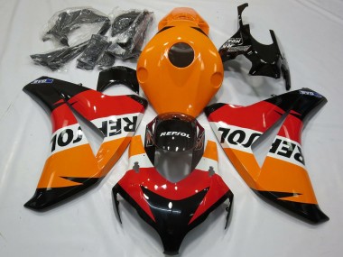 Kit Carenados Moto Honda CBR1000RR 2008-2011 - Naranja Blanco Rojo Negro Brillante Repsol Fábrica