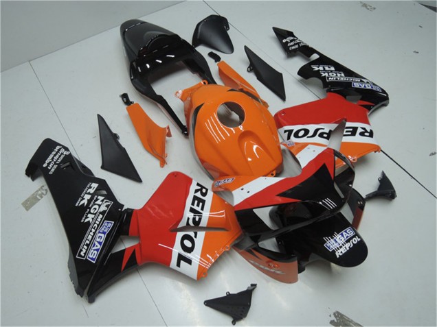 Kits Carenado Moto Honda CBR600RR 2003-2004 - Naranja Blanco Rojo Negro Brillante Repsol Fábrica