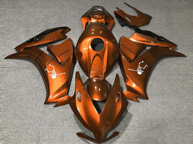 Carenados Moto Honda CBR1000RR 2012-2016 - Naranja Profundo Negro Brillante Fábrica