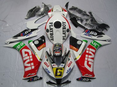 Carenados Moto Honda CBR1000RR 2012-2016 - Blanco Rojo Verde Givi PlayBoy Fábrica