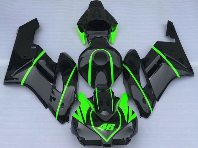 Carenados Moto Honda CBR1000RR 2004-2005 - Negro Brillante Alta Visibilidad Verde Fábrica