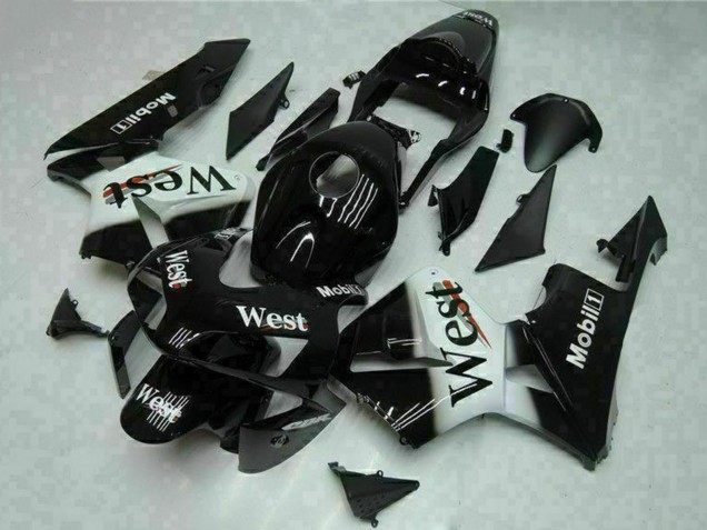 Carenados Moto Honda CBR600RR 2003-2004 - Negro Brillante Blanco West Mobil Fábrica