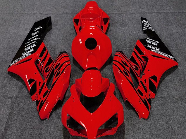 Carenados Moto Honda CBR1000RR 2004-2005 - Rojo Negro Brillante Llama Fábrica