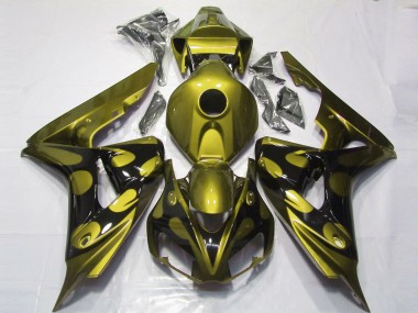 Carenados Moto Honda CBR1000RR 2006-2007 - Amarillo Brillante Negro Brillante Llama Fábrica
