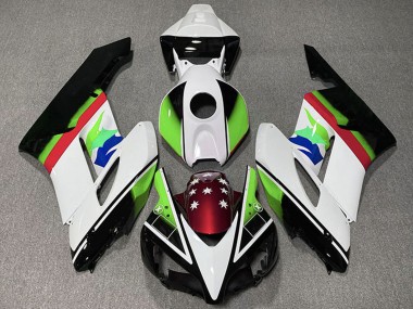 Carenados Moto Honda CBR1000RR 2004-2005 - Blanco Verde Rojo Negro Brillante Estrella Fábrica