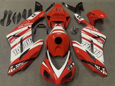 Carenados Moto Honda CBR1000RR 2004-2005 - Blanco Rojo Liverpool 21 Fábrica