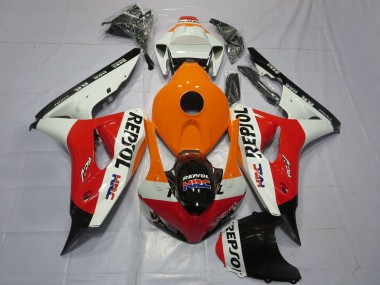 Carenados Moto Honda CBR1000RR 2006-2007 - Naranja Blanco Rojo Negro Brillante Repsol HRC Fábrica
