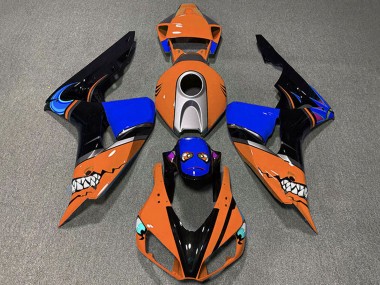 Carenados Moto Honda CBR1000RR 2006-2007 - Naranja Plata Azul Negro Brillante Tiburón Fábrica