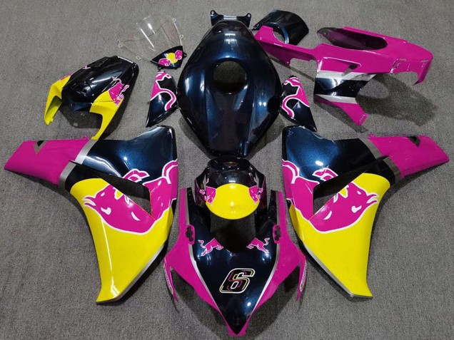 Carenados Moto Honda CBR1000RR 2008-2011 - Azul Oscuro Rosa Amarillo Rojo Bull Fábrica