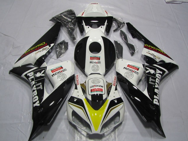 Carenados Moto Honda CBR1000RR 2006-2007 - Blanco Amarillo Rojo Negro Brillante Denso PlayBoy Fábrica
