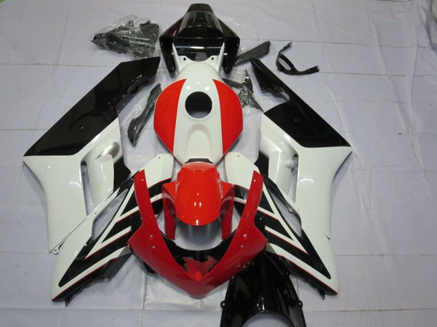 Carenados Moto Honda CBR1000RR 2004-2005 - Blanco Rojo Negro Brillante Raya Fábrica