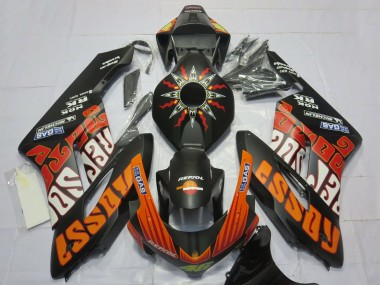 Carenados Moto Honda CBR1000RR 2004-2005 - Negro Mate Naranja Rossi Fábrica