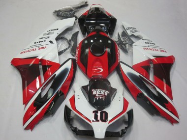 Carenados Moto Honda CBR1000RR 2004-2005 - Blanco Rojo Negro Brillante Sexy VIBE TECH Fábrica
