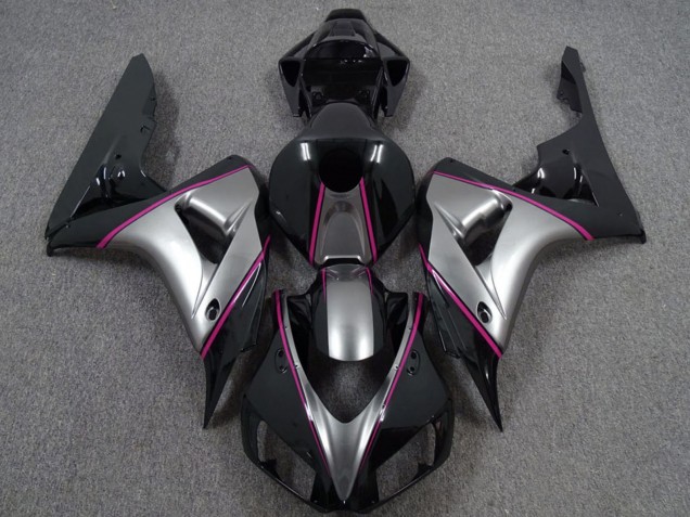 Carenados Moto Honda CBR1000RR 2006-2007 - Plata Rosa Negro Brillante Pinstripe Fábrica