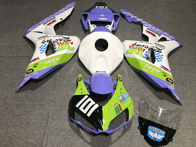 Carenados Moto Honda CBR1000RR 2006-2007 - Blanco Azul Verde Negro Brillante Toy Story Fábrica