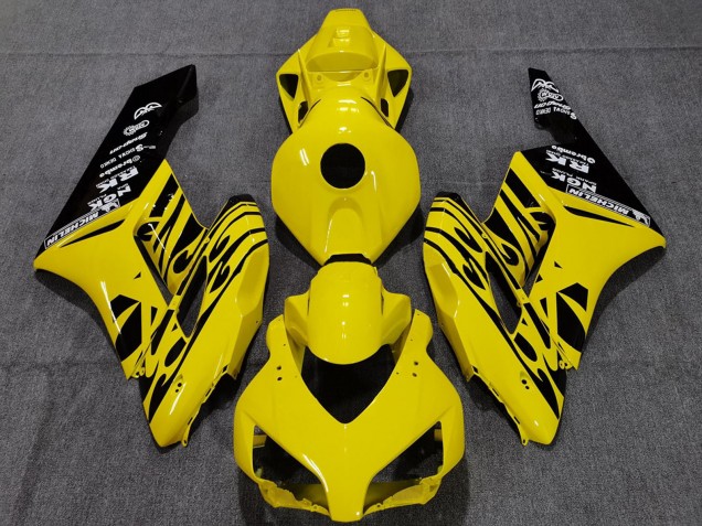 Carenados Moto Honda CBR1000RR 2004-2005 - Amarillo Negro Brillante Llama Fábrica