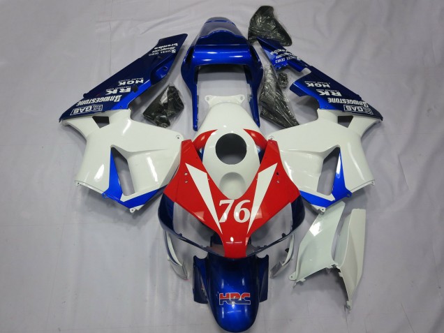 Carenados Moto Honda CBR600RR 2003-2004 - Blanco Rojo Azul HRC 76 Fábrica