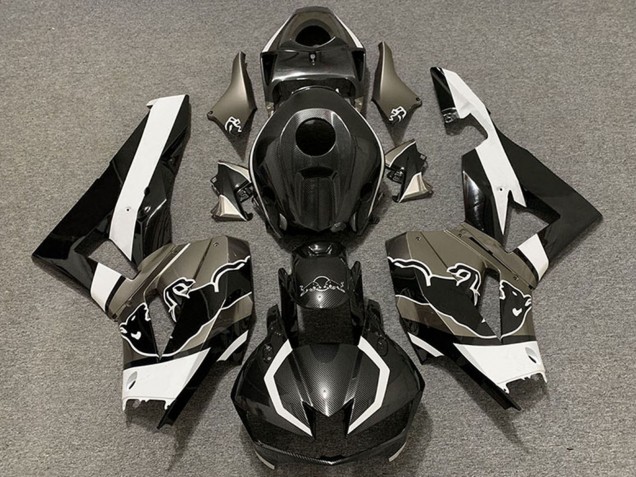 Carenados Moto Honda CBR600RR 2013-2023 - Negro FibraCarbono Blanco Toro Fábrica