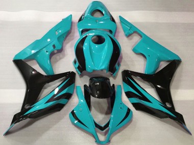 Carenados Moto Honda CBR600RR 2007-2008 - Cian Azul Negro Brillante OEM Estilo Fábrica