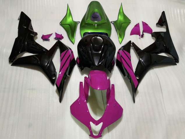 Carenados Moto Honda CBR600RR 2007-2008 - Verde Rosa Negro Brillante Fábrica