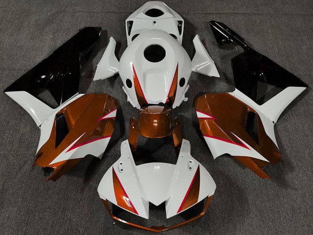 Carenados Moto Honda CBR600RR 2013-2023 - Blanco Naranja Oscuro Negro Brillante Fábrica