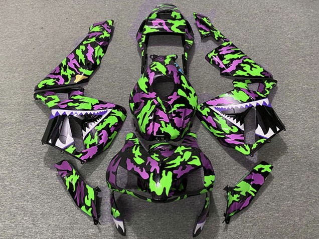 Carenados Moto Honda CBR600RR 2003-2004 - Verde Rosa Camouflage Tiburón Fábrica