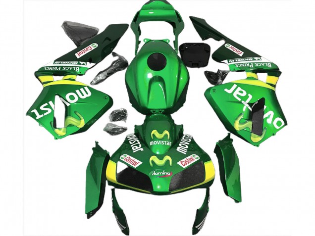 Carenados Moto Honda CBR600RR 2003-2004 - Verde Amarillo MoviStar Fábrica