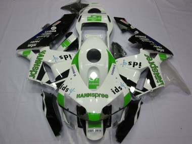 Carenados Moto Honda CBR600RR 2003-2004 - Blanco Verde Negro Brillante Hannspree Fábrica