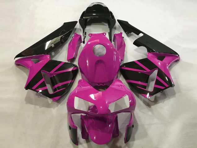 Carenados Moto Honda CBR600RR 2003-2004 - Hot Rosa Negro Brillante OEM Estilo Fábrica