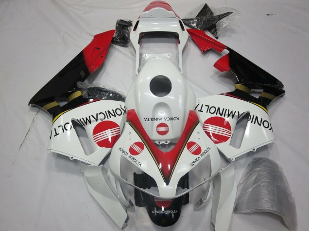 Carenados Moto Honda CBR600RR 2003-2004 - Blanco Rojo Negro Brillante Konica Minolta Fábrica