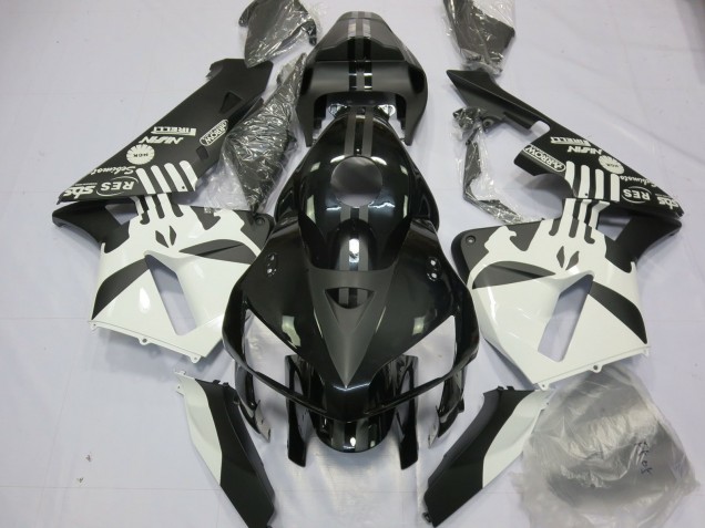 Carenados Moto Honda CBR600RR 2005-2006 - Blanco Negro Mate Puisher Logo Fábrica