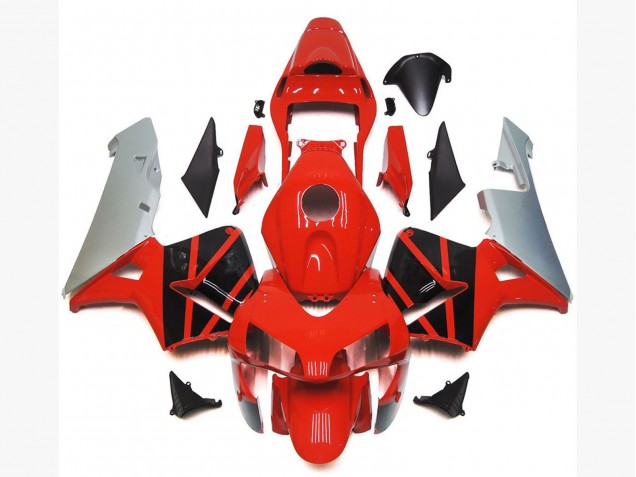 Carenados Moto Honda CBR600RR 2003-2004 - Plata Rojo Negro Brillante OEM Estilo Fábrica