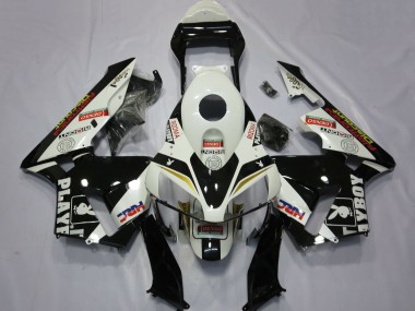 Carenados Moto Honda CBR600RR 2003-2004 - Blanco Amarillo Negro Brillante HRC Playboy Fábrica