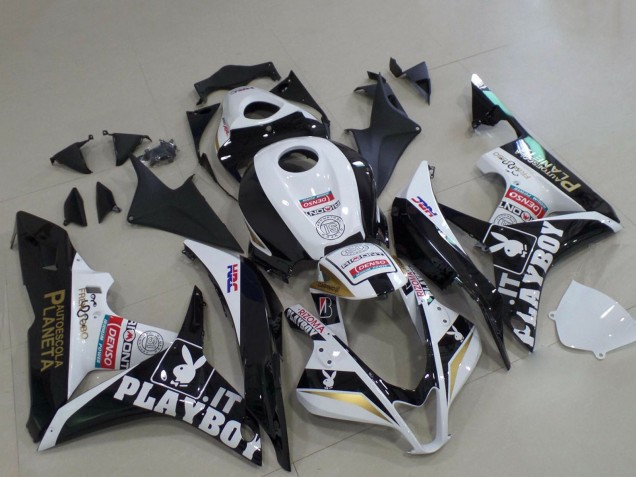 Carenados Moto Honda CBR600RR 2007-2008 - Blanco Oro Negro Brillante PlayBoy Fábrica