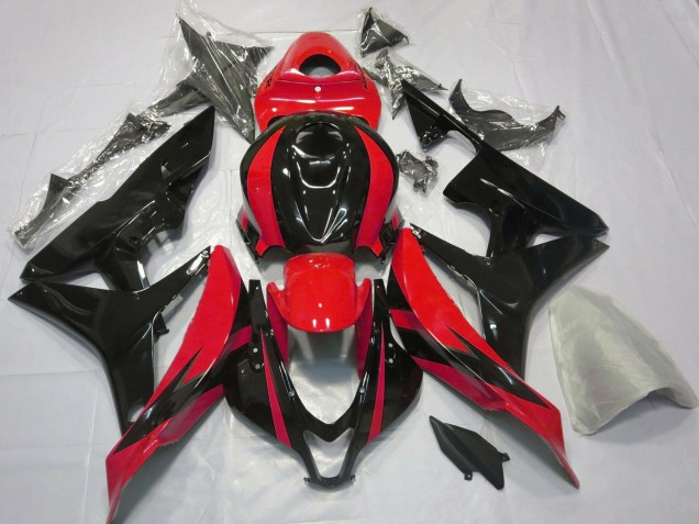 Carenados Moto Honda CBR600RR 2007-2008 - Rojo Negro Brillante OEM Estilo Fábrica