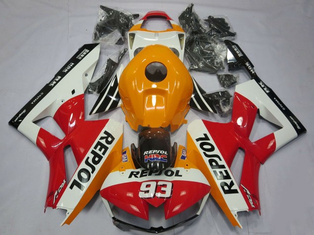 Carenados Moto Honda CBR600RR 2013-2023 - Naranja Blanco Rojo Negro Brillante Repsol 93 Fábrica