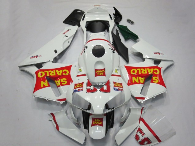 Carenados Moto Honda CBR600RR 2003-2004 - Blanco Rojo Amarillo San Carlo 58 Fábrica