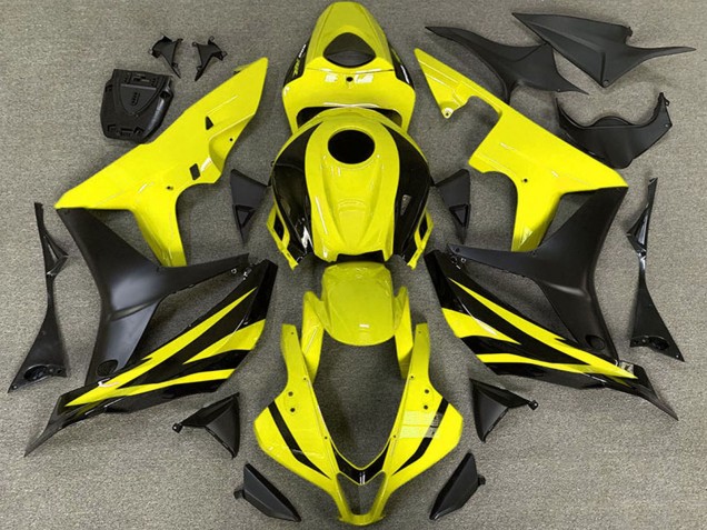 Carenados Moto Honda CBR600RR 2007-2008 - Amarillo Negro Mate OEM Estilo Fábrica