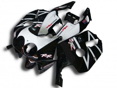Carenados Moto Honda CBR250RR 1990-1998 - Negro Brillante Blanco RR Fábrica