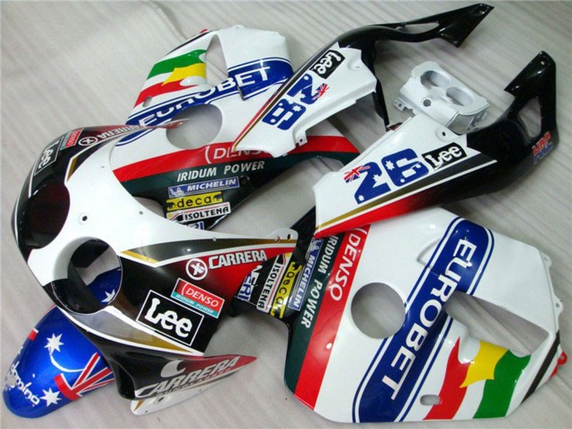 Carenados Moto Honda CBR250RR 1990-1998 - Blanco Azul Rojo Amarillo Verde Carrera EuroBet Lee Fábrica